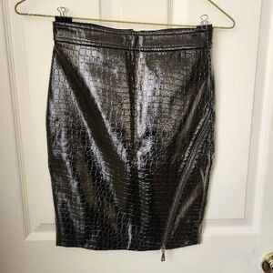 Guess black Faux Leather Croc-Embossed Skirt